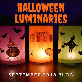 Detailed instructions on how to make Halloween luminaries with our cylinder jars.