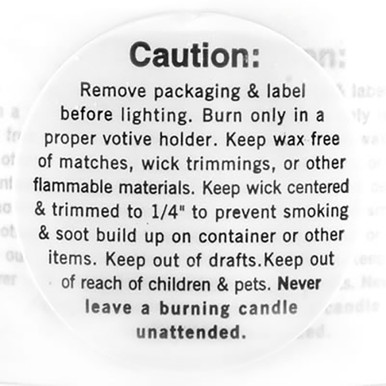 Warning Label for Candle - For use with wooden wicks - BeScented Soap and Candle  Making Supplies
