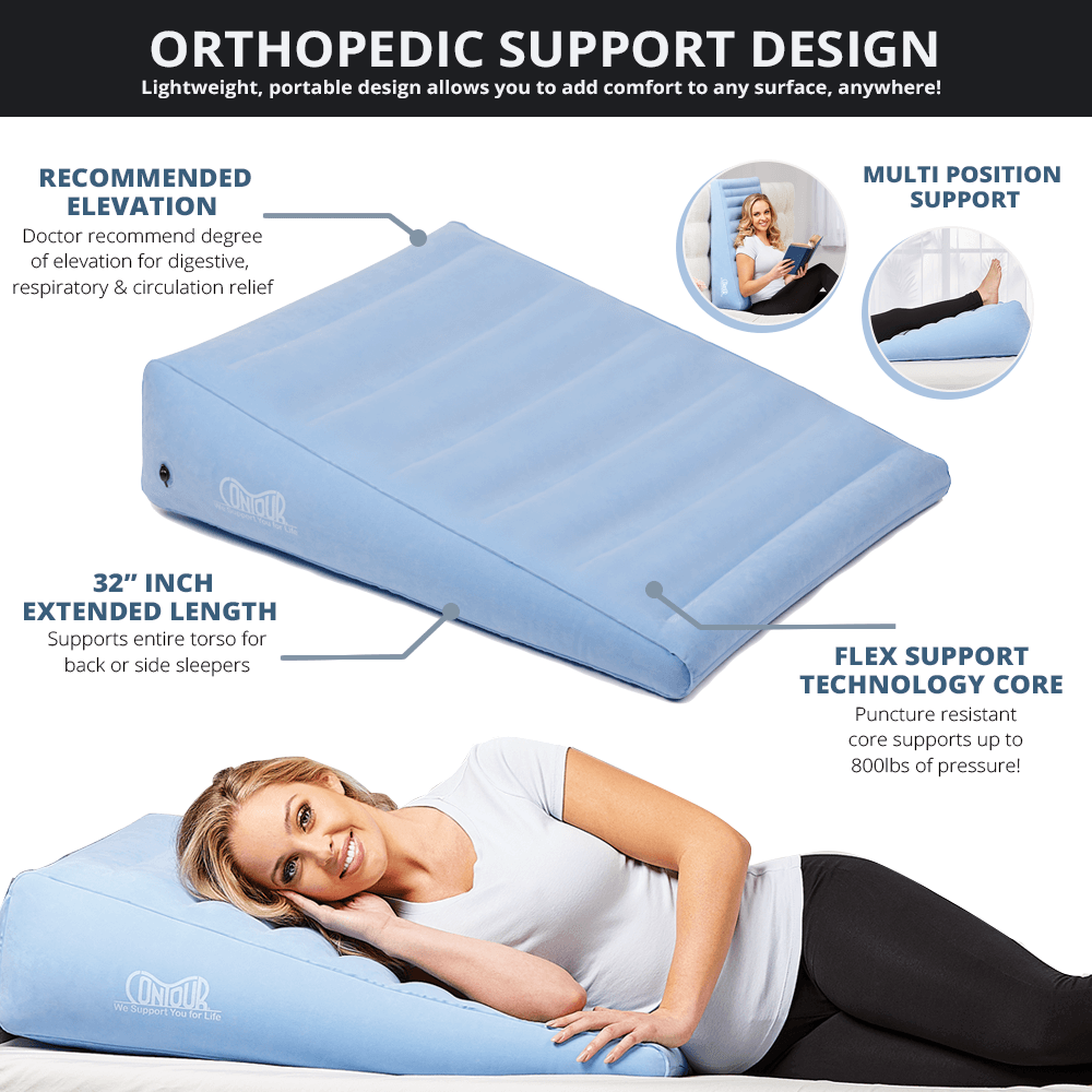 Contour 2IN1 Inflatable Bed Wedge Cushion Optimal Incline Acid Reflux