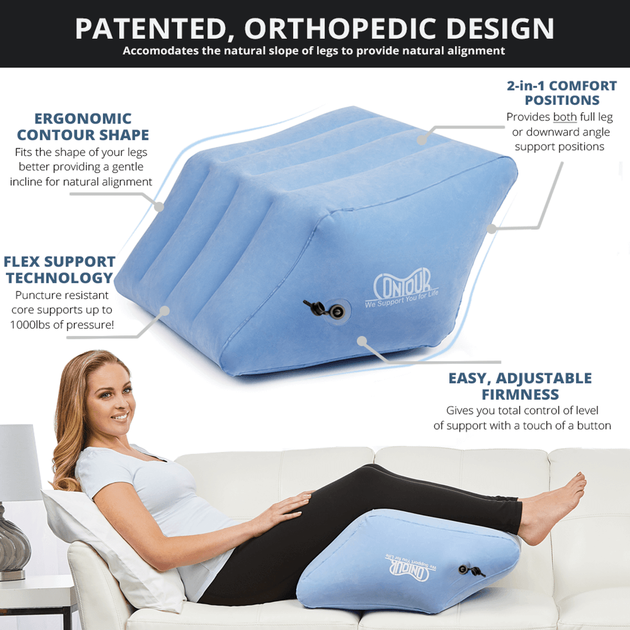 Contour 2in1 Inflatable Leg Rest Cushion