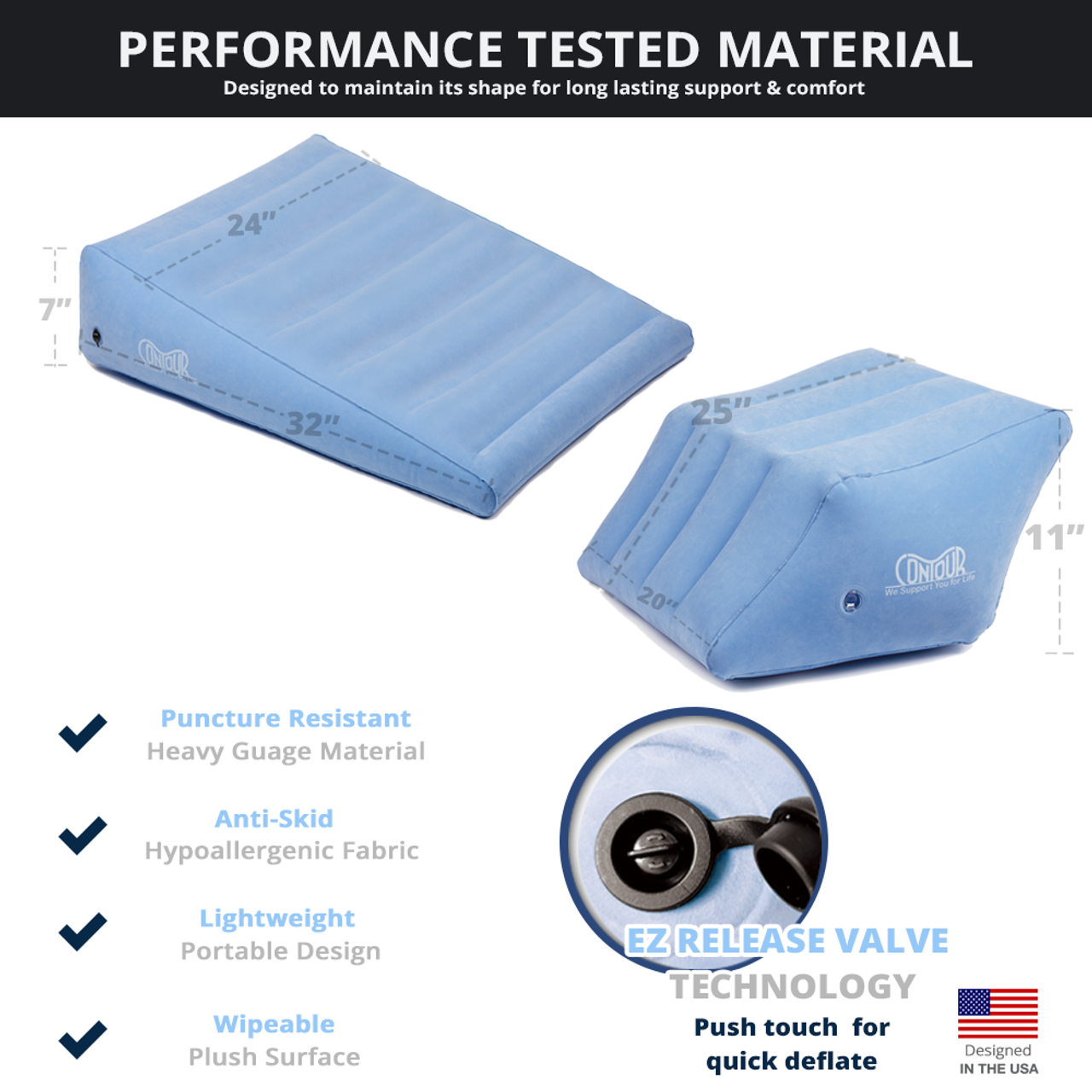 Contour 2in1 Inflatable Leg Rest Cushion