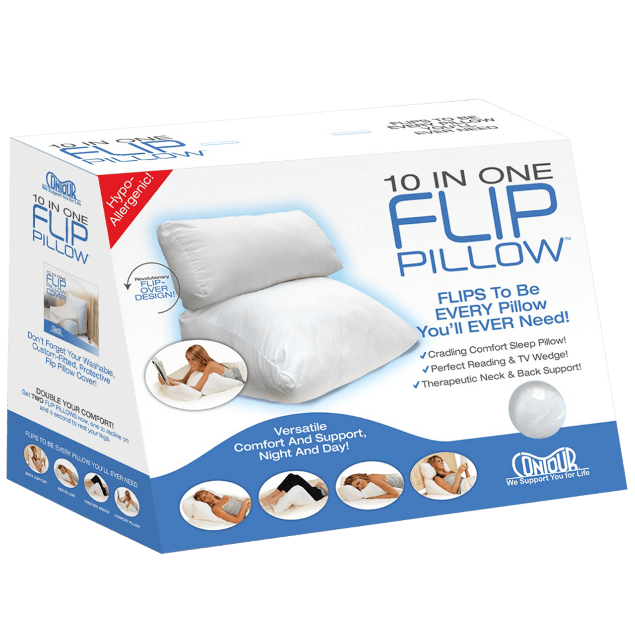 Multipurpose Flip 10in1 Fiber Filled Bed Wedge Pillow