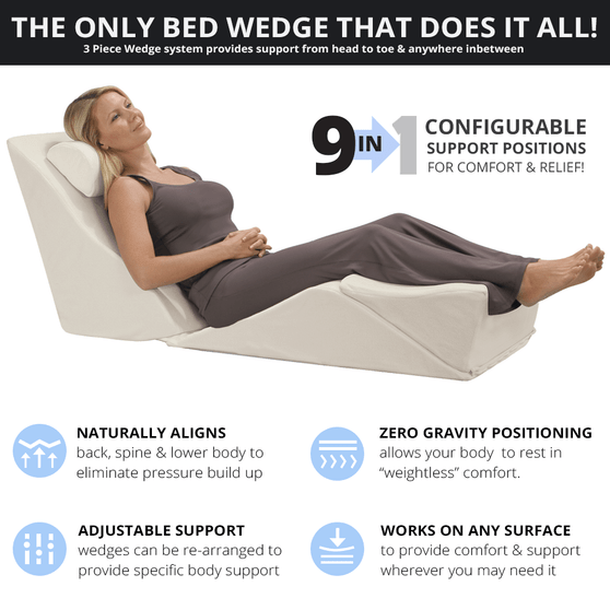 Foam Bed Wedge Elevates Your Body In A Zero-Gravity Position