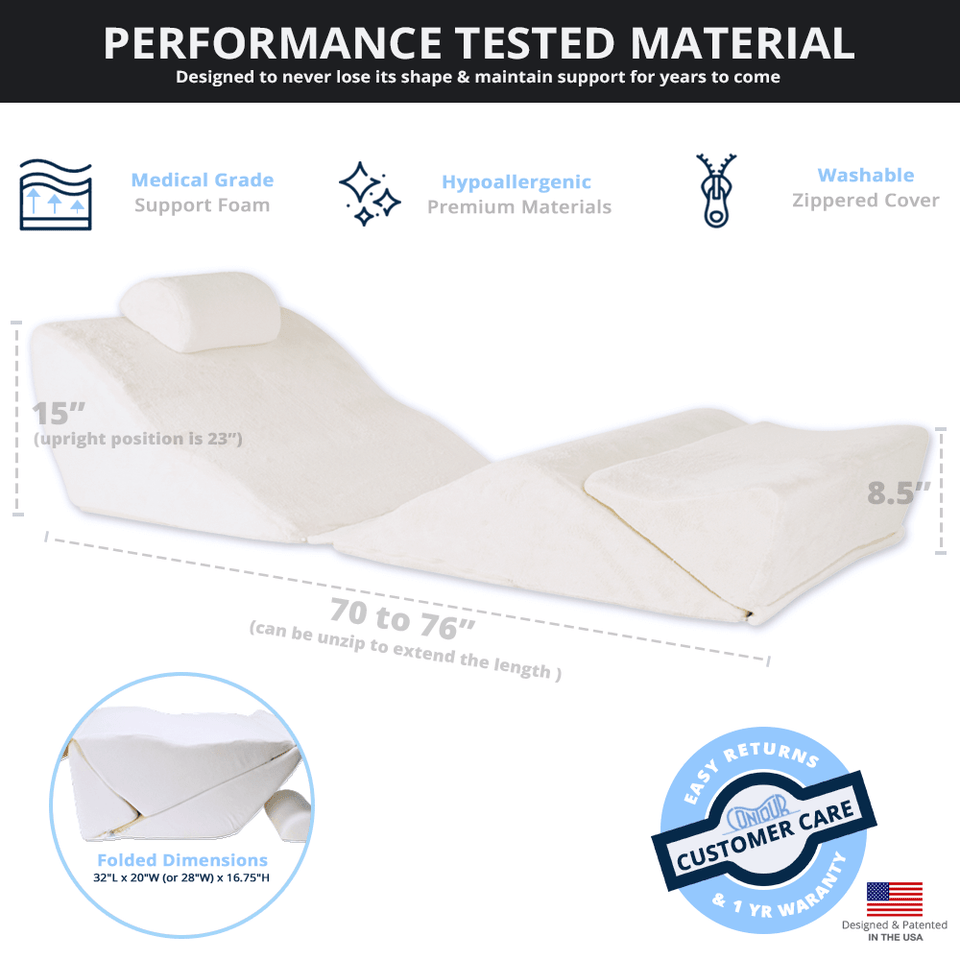Foam Bed Wedge Elevates Your Body In A ZeroGravity Position