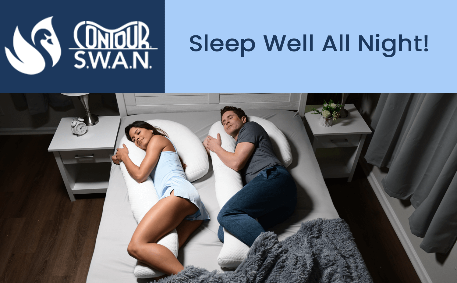 Contour Swan Body Support Pillow - Sleep Well All Night