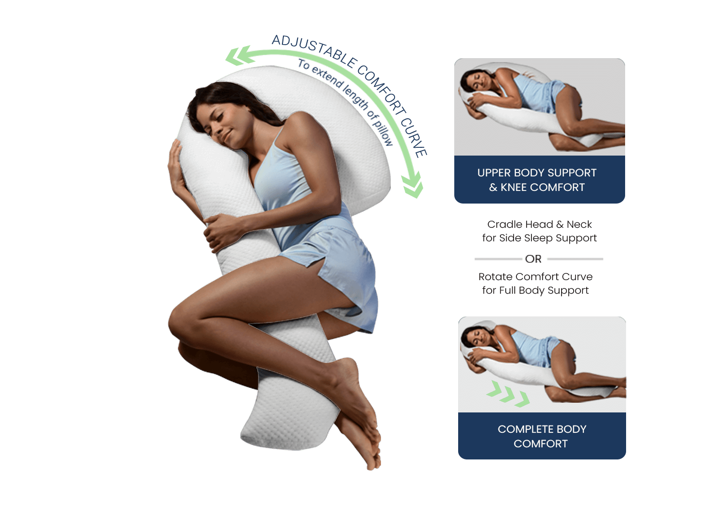  Contour Swan Body Pillow w/Pillowcase & Mesh Laundry