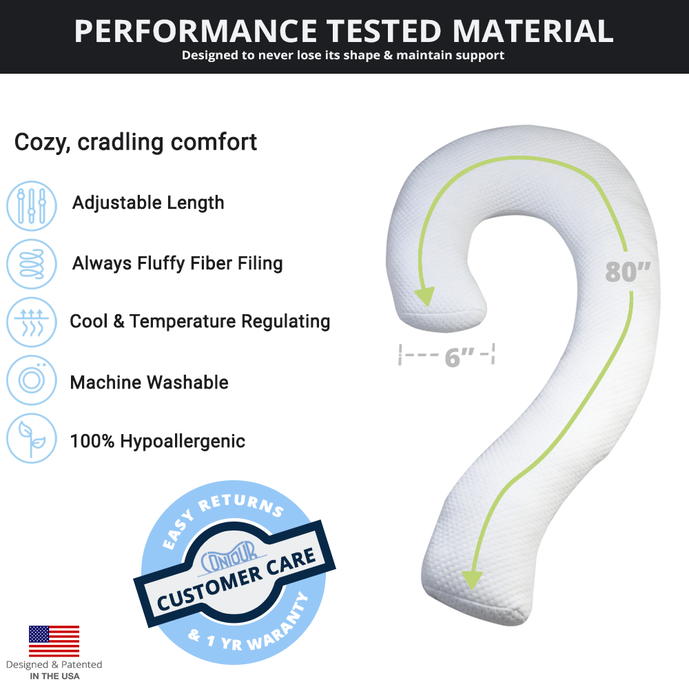 Contour Swan Body Support Pillow, Cool XL