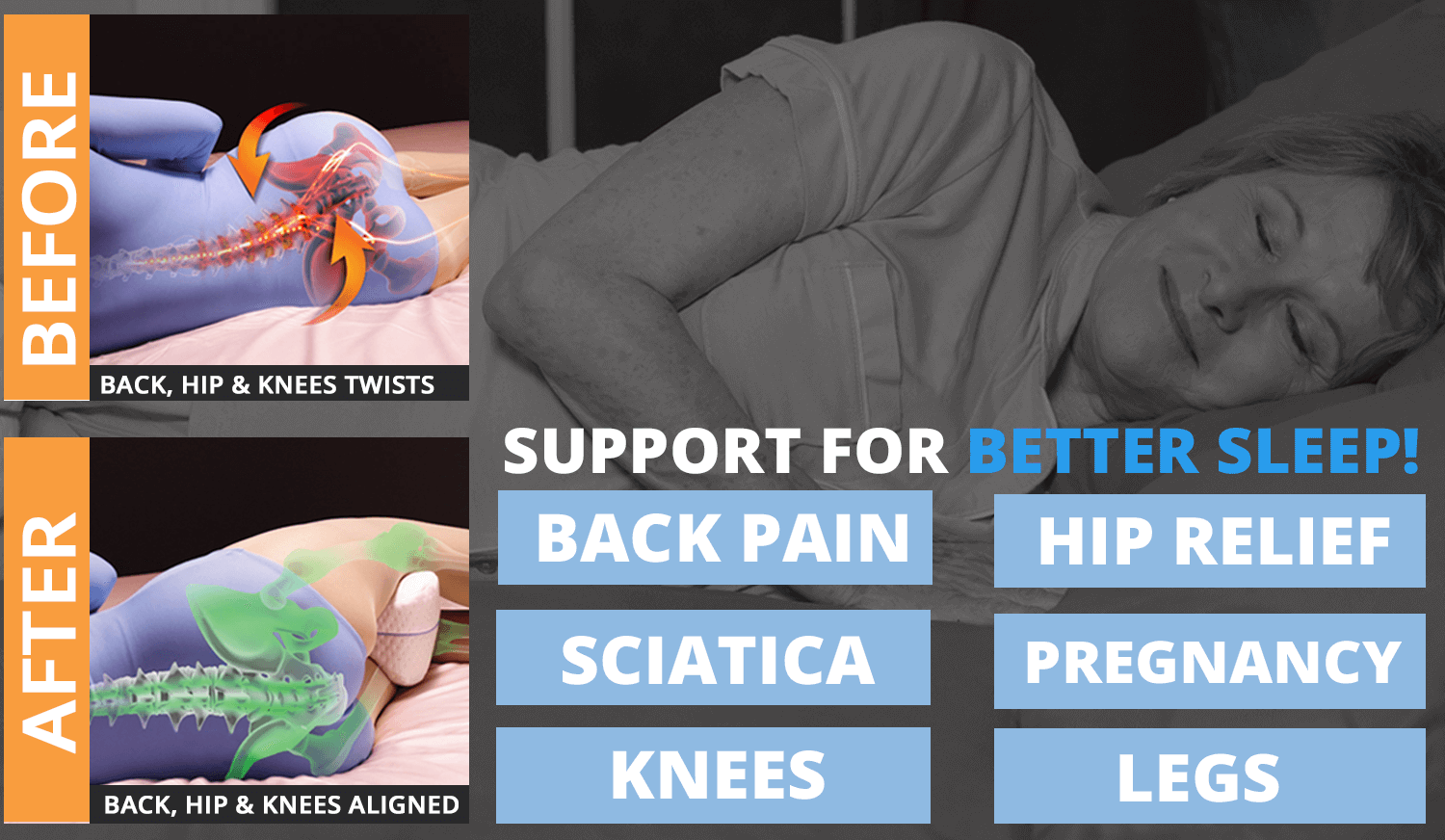 Contour Legacy Leg Pillow for Side Sleepers