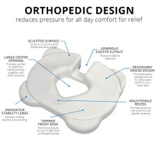 Large coccyx cut-out helps relive tailbone pain