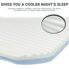 Air circulation channels promotes air flow for a cooler nights sleep