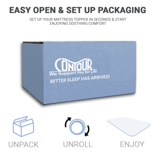 Easy set up in compressed packing eliminates bulky, cubersome toppers that can be set up and ready to use in minutes!