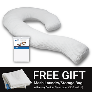 Contour Swan Comfort Kit - includes Contour Swan Pillowcase Protector (white) & Free Bonus Mesh Laundry Bag