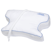 Contour Products CPAPMax CPAP Bed Pillow 2.0 features two large cutouts on either side of the pillow to allow your mask to rest freely without facial pressure, mask shifting or leaking