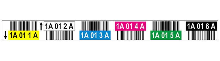 Color-coded warehouse rack labels