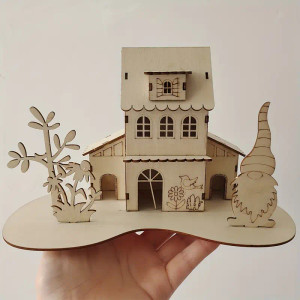 House - Charming Cartoon (3-D Wooden Puzzle)