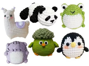 Set of 6 cute animals (Crochet kit)