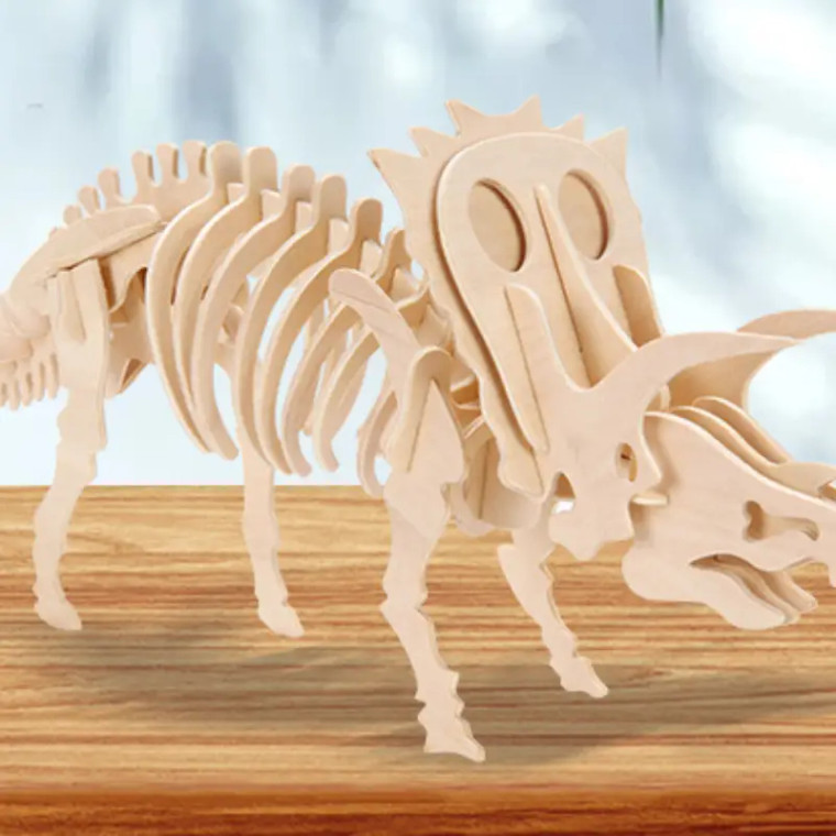 Dinosaur - Triceratops (3-D Wooden Puzzle)