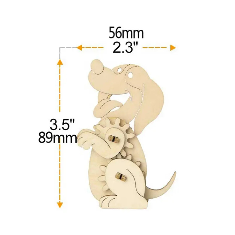 Animals - Dog - moving (3-D Wooden Puzzle)