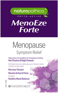 Naturopathica MenoEze Forte for hot flushes, night sweats, mood balance & nervous tension with Black Cohosh, Red Clover & Chaste Tree