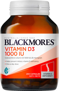Blackmores Vitamin D3 1000IU is a high strength Vitamin D3 supplement which helps maintain healthy bone density