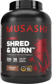 Musashi Shred and Burn Chocolate promotes fat burning and builds lean muscle