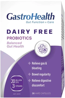 GastroHealth Dairy Free Probiotics for digestive health, healthy gut flora, bowel regularity & bloating with 20 billion CFU
