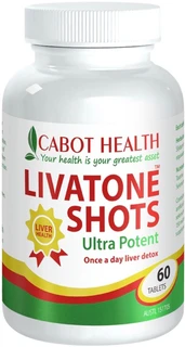 Cabot Health Livatone Shots 60 Tablets with St Mary’s Thistle, Taurine & Selenium for liver health & detoxification
