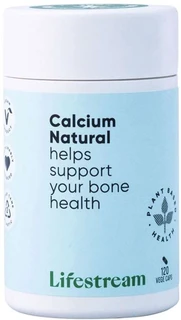Lifestream Natural Calcium 120 Caps with certified organic seaweed calcium to support healthy bones, teeth, nails, nerves & muscle function