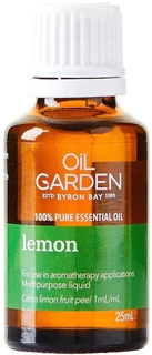 Oil Garden Lemon Pure Essential Oil 25mL with a vibrant, uplifting citrus aroma for energy, mental clarity & natural cleaning