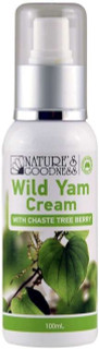 Nature's Goodness Australia Wild Yam Cream with Chaste Tree Berry 100ml is Rich in phyto-estrogens, each 1g contains 15% wild yam extract equivalent to 450mg fresh wild yam root