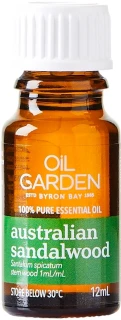Oil Garden Australian Sandalwood Pure Essential Oil 12mL with a rich, warm, earthy aroma for meditation, relaxation & grounding