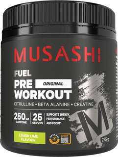 Musashi Fuel Pre-Workout Energy & Performance Lemon Lime with BCAAs is designed to challenge your training and workouts