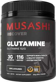 Musashi Recover Glutamine is an important energy source for the immune and digestive systems for times of strenuous exercise or stress