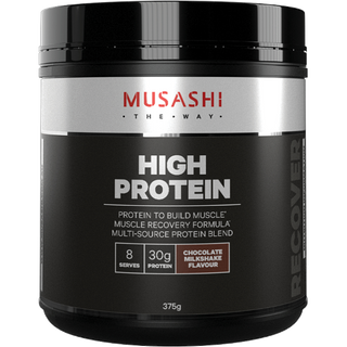 Musashi High Protein Chocolate Milkshake flavour is a quality formulation of whey protein to support your active lifestyle and training goals