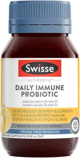 Swisse Ultibiotic Daily Immune Probiotic 30 Caps with Lactobacillus plantarum and Lactobacillus paracasei for immune health and common cold support
