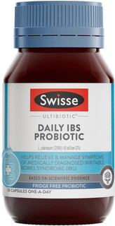 Swisse Ultibiotic Daily IBS Probiotic 30 Caps with Lactobacillus plantarum 299V for medically diagnosed IBS, digestive health and beneficial gut flora