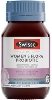 Swisse Ultibiotic Women’s Flora Probiotic 30 Caps with Lactobacillus rhamnosus and Lactobacillus reuteri for vaginal health and healthy vaginal microflora