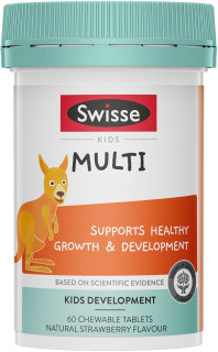 Swisse Kids Multi Chewable Tabs is a sugar free, tooth friendly formula for healthy growth and development in children Swisse Kids Multi Chewable Tabs is a sugar free, tooth friendly formula for healthy growth and development in children