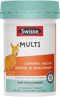 Swisse Kids Multi 60 Chewable Tabs with 22 vitamins, minerals and herbs including Vitamin C, Vitamin D, Zinc and Iodine for children’s health