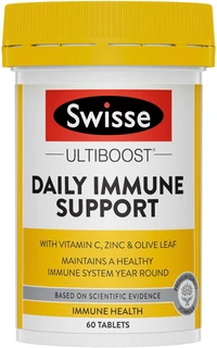 Swisse Ultiboost Daily Immune Support 60 Tabs with Olive Leaf, Vitamin C, Zinc and Citrus Bioflavonoids for immune health