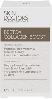 Skin Doctors Beetox Collagen Boost boosts collagen in 7 days with Bee Venom, Trylagen peptide & Manuka Honey to firm, plump & brighten skin