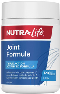 Nutra-life Joint Formula Triple Action Advanced relieves joint pain, supports joint cartilage growth and relieves arthritis and osteoarthritis