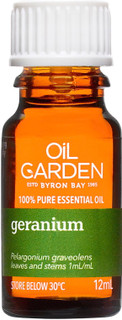 Oil Garden Geranium Pure Essential Oil is stabilising, soothing and balancing. It may also be useful for eczema, acne, bruises and pre-menstrual symptoms (PMS)