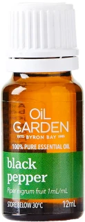 Oil Garden Black Pepper Pure Essential Oil 12mL with a spicy, warm, peppery aroma for energy, warmth & comfort