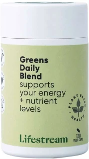 Lifestream Greens Daily Blend for daily nutrition, energy & vitality with Spirulina, NZ Barley Grass, Chlorella, iron & antioxidants