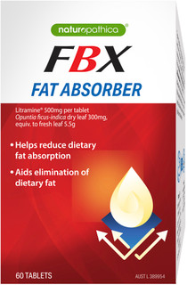 Naturopathica Fatblaster FBX Fat Absorber reduces dietary fat absorption and aids elimination of dietary fat