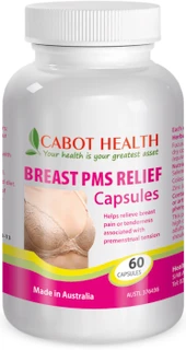 Cabot Health Breast PMS Relief 60 Caps with Iodine, Selenium, Vitamin D3 & Zinc for PMS breast tenderness