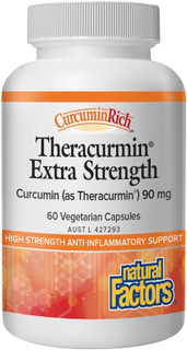 Natural Factors Theracurmin Extra Strength high strength Curcumin anti-inflammatory aids post-exercise recovery & relieves osteoarthritis & muscle pain