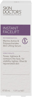 Skin Doctors Instant Facelift visibly firms & lifts with Argireline peptide, Hyaluronic Acid & Camellia Sinensis extract for firmer, plumper skin