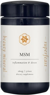 SuperFeast MSM 160g fine mineral powder with pure Methylsulfonylmethane for joint function, connective tissue and beauty support